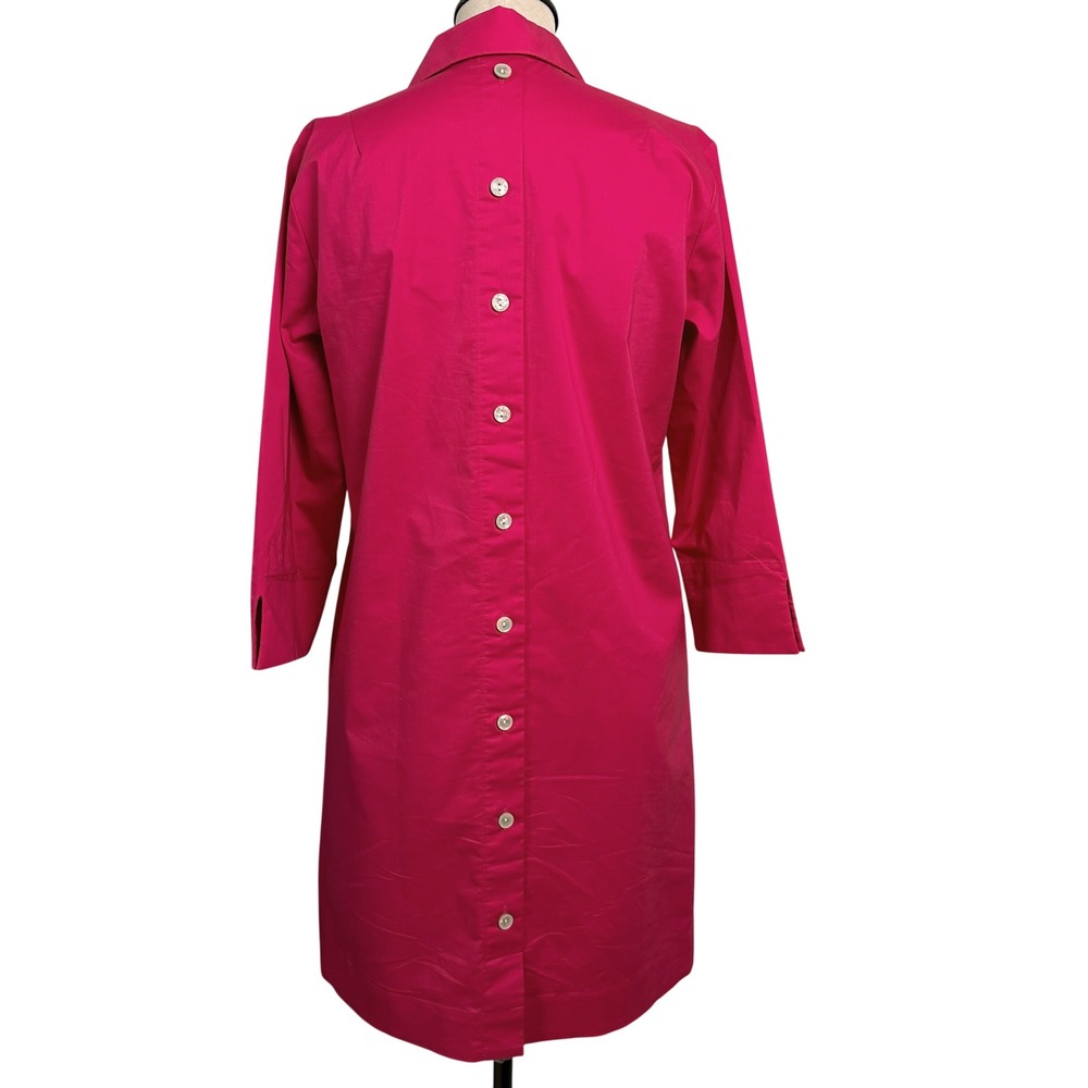 HINSON WU Aileen Dress Fuchsia Pink Button Front Collared‎ Shirt Dress XS - Picture 2 of 9